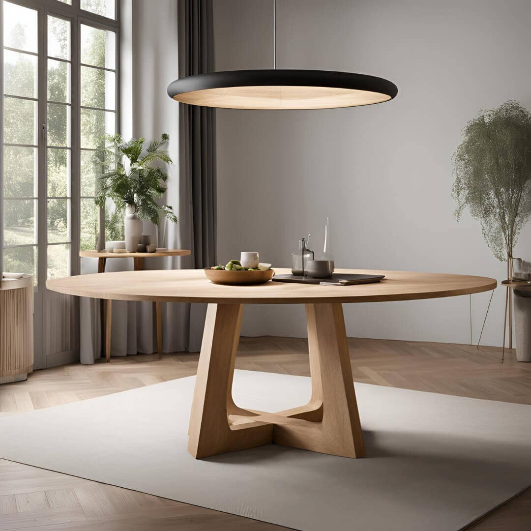 Taula amb disseny i elegància amb fusta natural