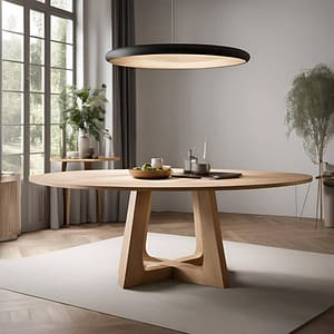 Taula amb disseny i elegància amb fusta natural